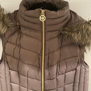 Michael Kors puffer vest with removable faux fur hood